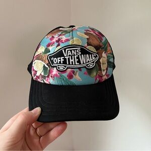 2/$20 Vans Off the Wall Floral Trucker Hat tropical coconut Hawaiian black lime